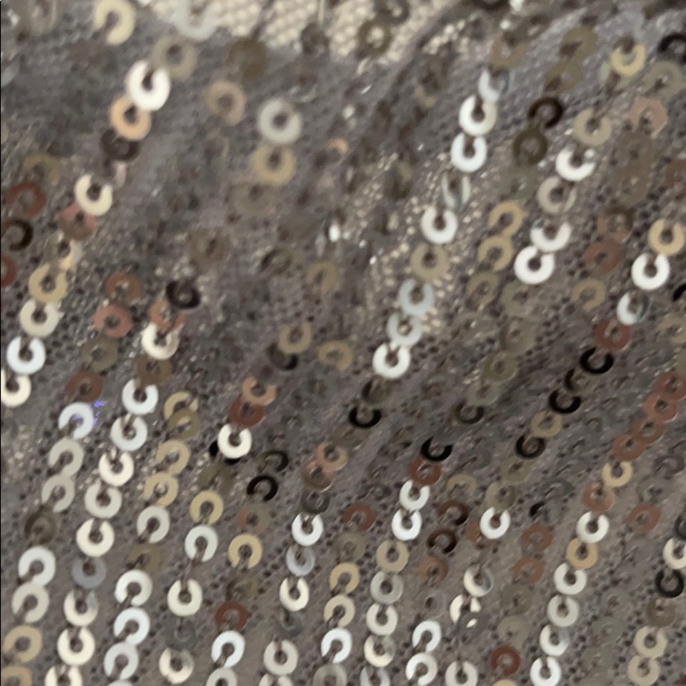 Zara Silver Sequence One Shoulder Open Bodysuit - image 4